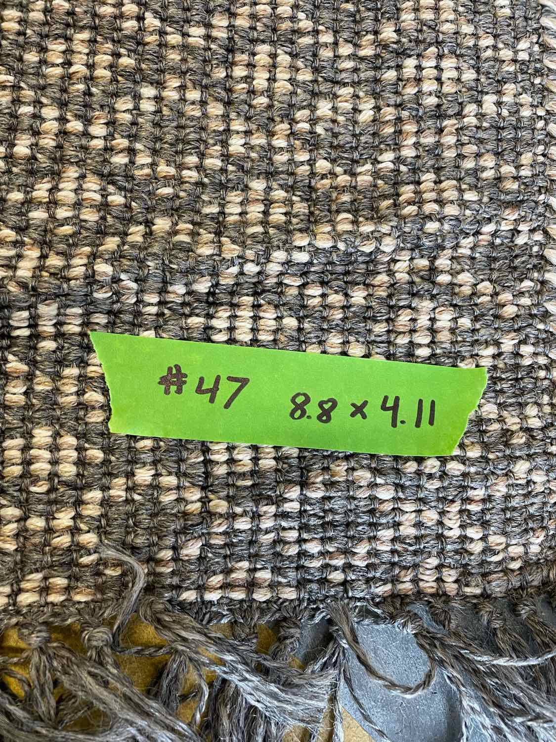5' x 8.8' Gray & White Diamond Striped Rug #47