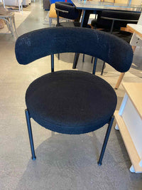 Black Boucle Chair w/ Metal Legs (AS IS)
