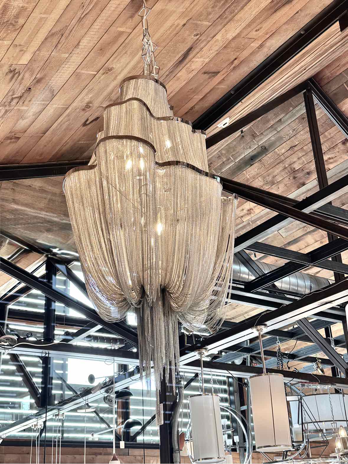 Atlantis Medium 3-Tier Nickel Suspension Chandelier by Barlas Baylar for Terzani