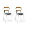 Pair of Wien Transparent Amber & Aluminum Dining Chairs