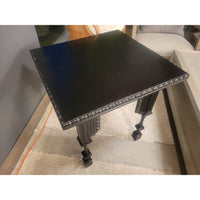 Black Wood Gothic Revival Square Table by Noir