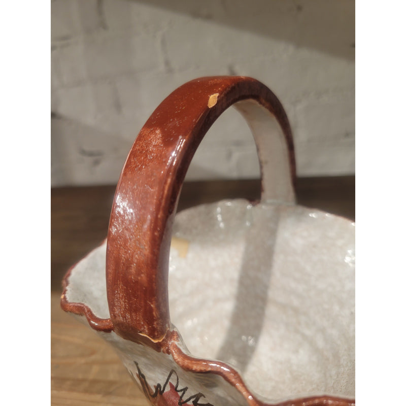 SET of Florentine Originals Painted Leaf Ceramic Vase & Basket