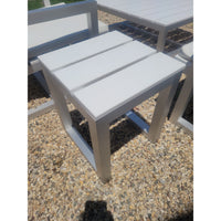 Aluminum Square Side Table w/ White Slat Top by Gandia Blasco