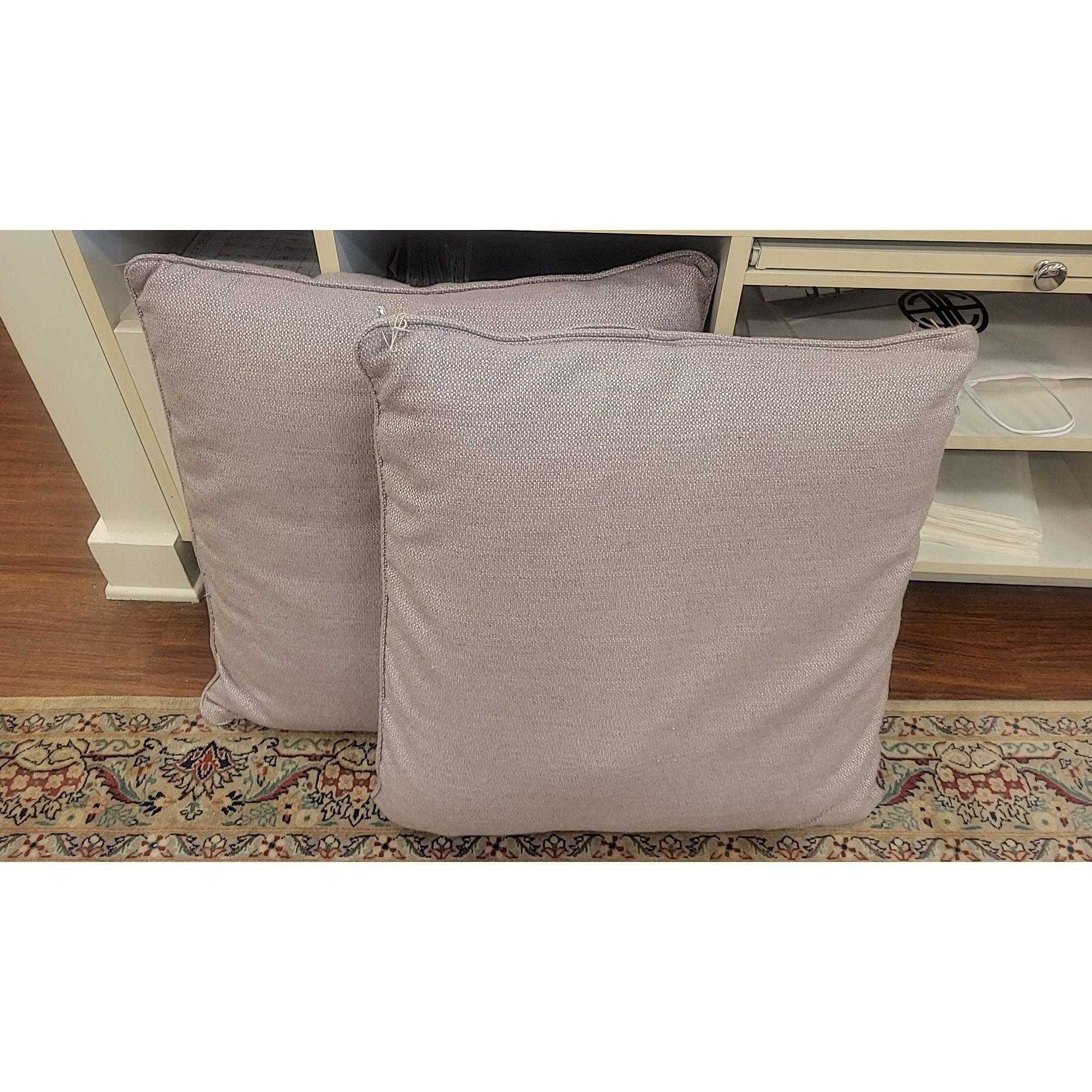 PAIR of Large Square Purple Pillows