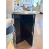 1980's Granite Round Top w/ a Beveled Edge Side Table 17"L x 17"W x 22"H