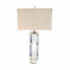 Pair of Hexagonal Lucite Table Lamps w/ Beige Shades by RH