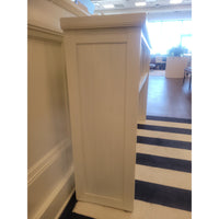 Vintage White Painted Wood Console Table w/ Open Storage - colletteconsignment.com