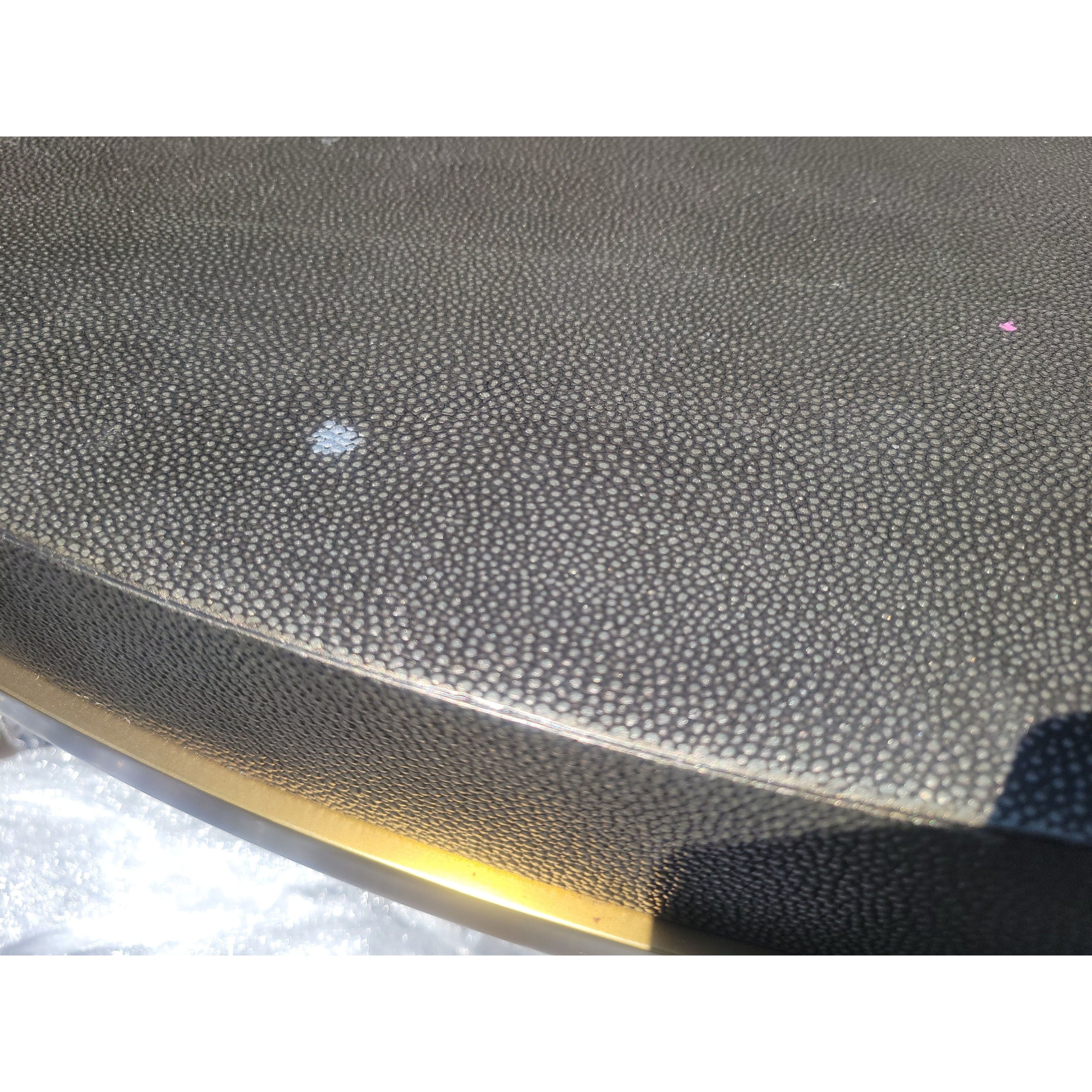 Faux Shagreen & Brass Coffee Table by RH - AS IS