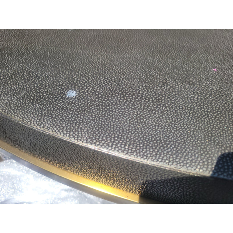 Faux Shagreen & Brass Coffee Table by RH - AS IS