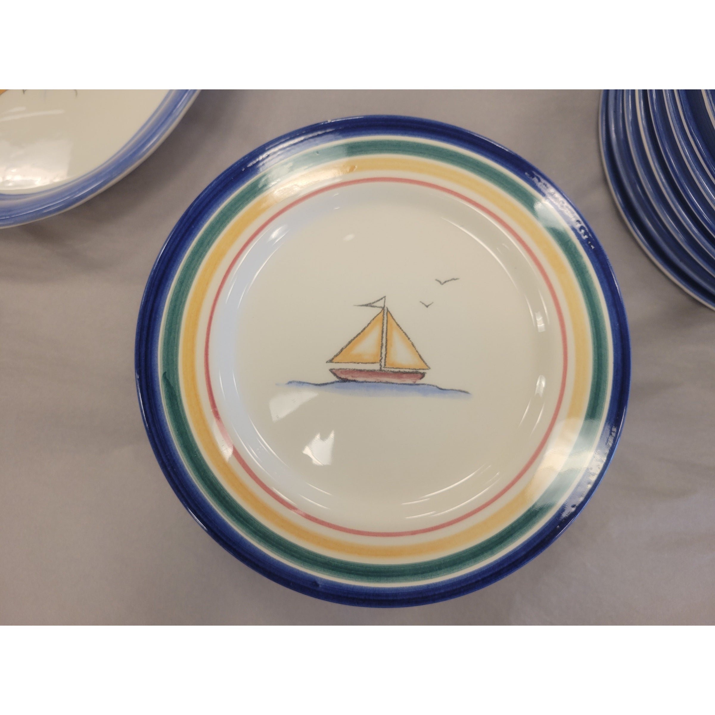 Sailboat Salad / Dessert Plate Made in Portugal