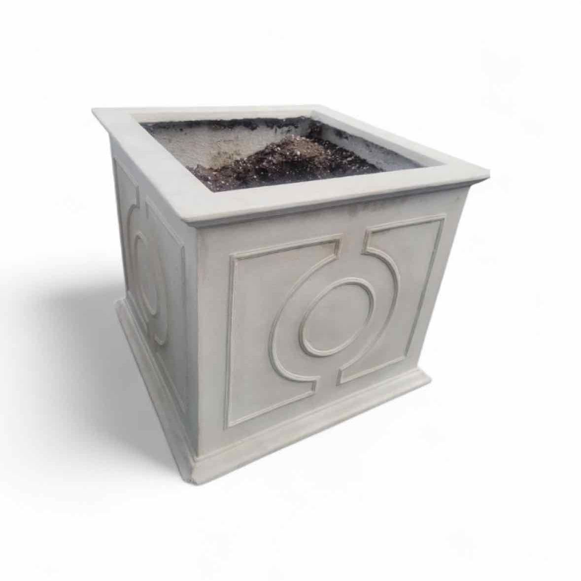 'Odera' Square Reconstituted Stone Planter by Made Goods - AS IS