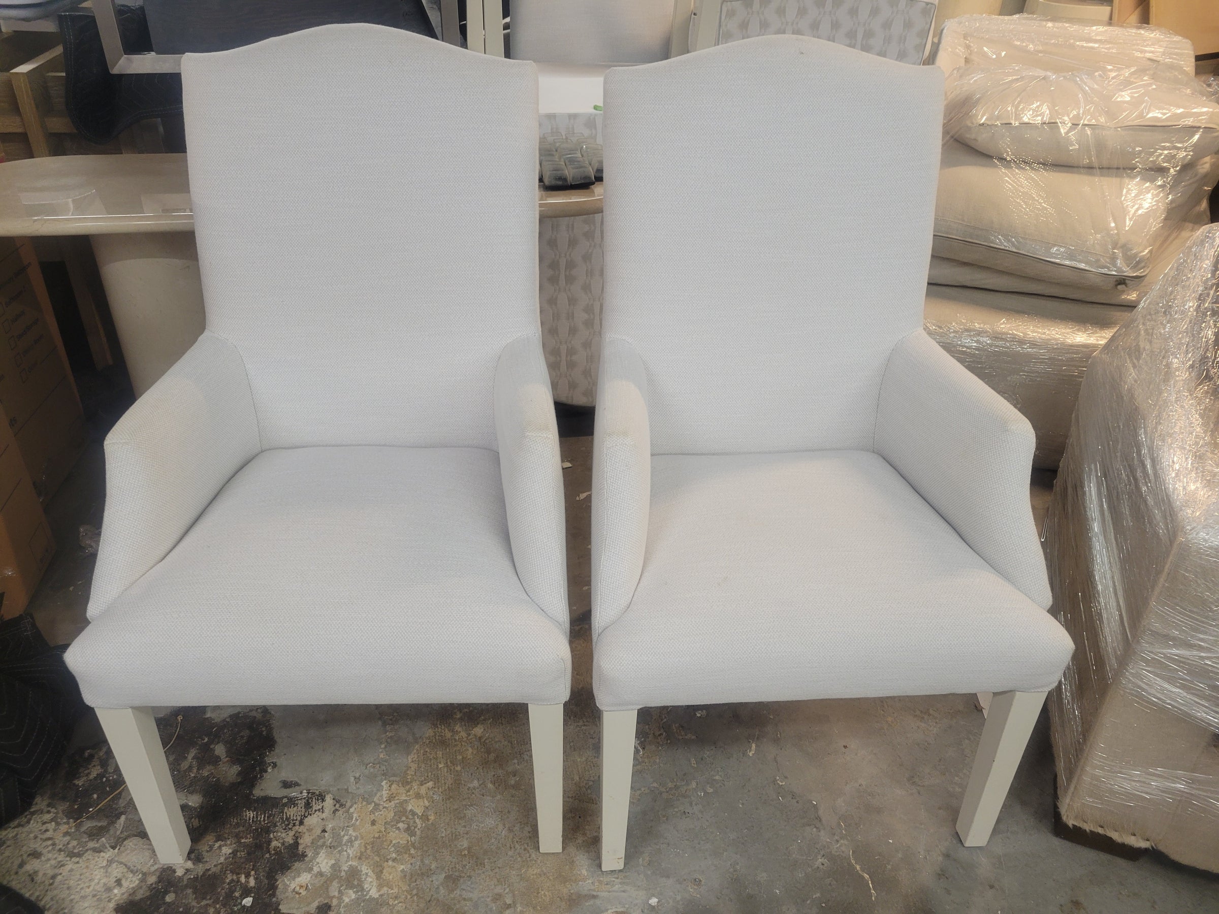 SET of 6 Custom Upholstered High-Back Arm Chairs Attrib. to RH (AS IS)