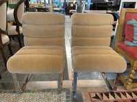 SET of 8 Wool Mohair Cantilever Dining Chairs by Pace (AS IS)