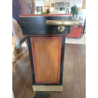 Mahogany & Cherry Bar de Bistro w/ Steel Top & Brass Rail by French Heritage