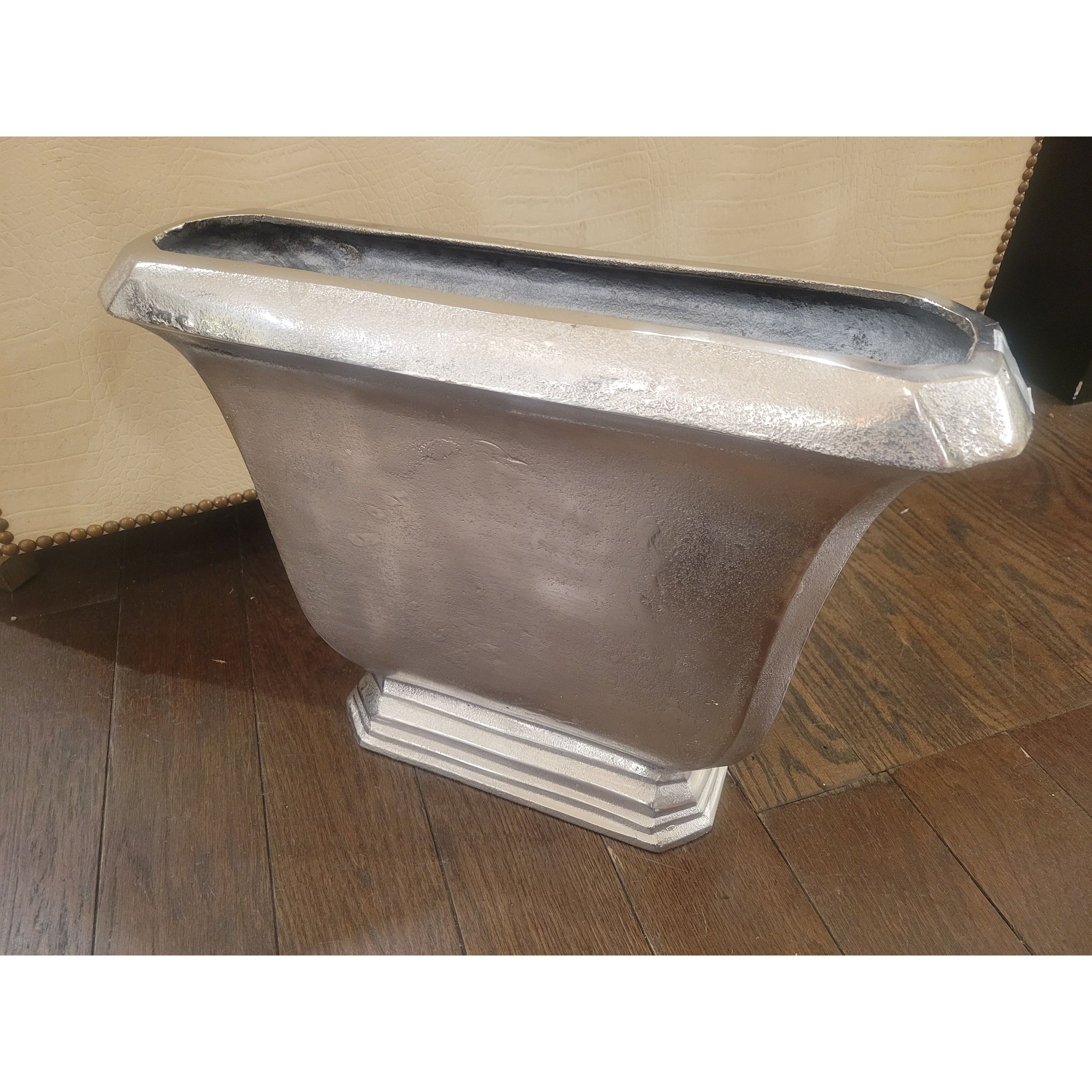 Thin Aluminum Pedestal Planter / Vase