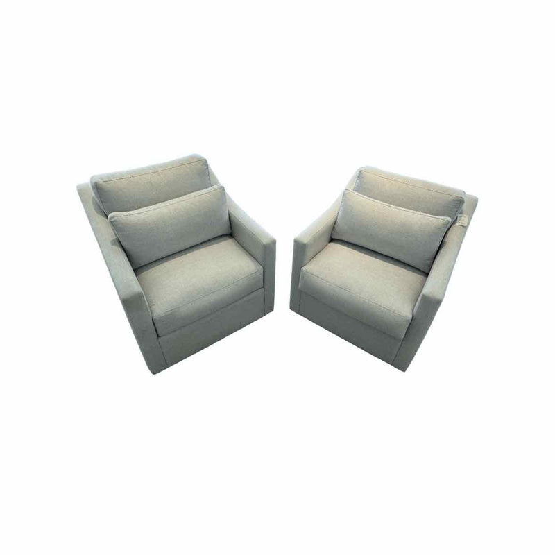 Pair of Grey Swivel Armchairs