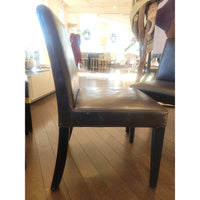 SET of 8 Brown Leather Dining Chairs - colletteconsignment.com