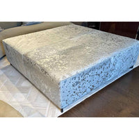 Custom Silver Cowhide Ottoman