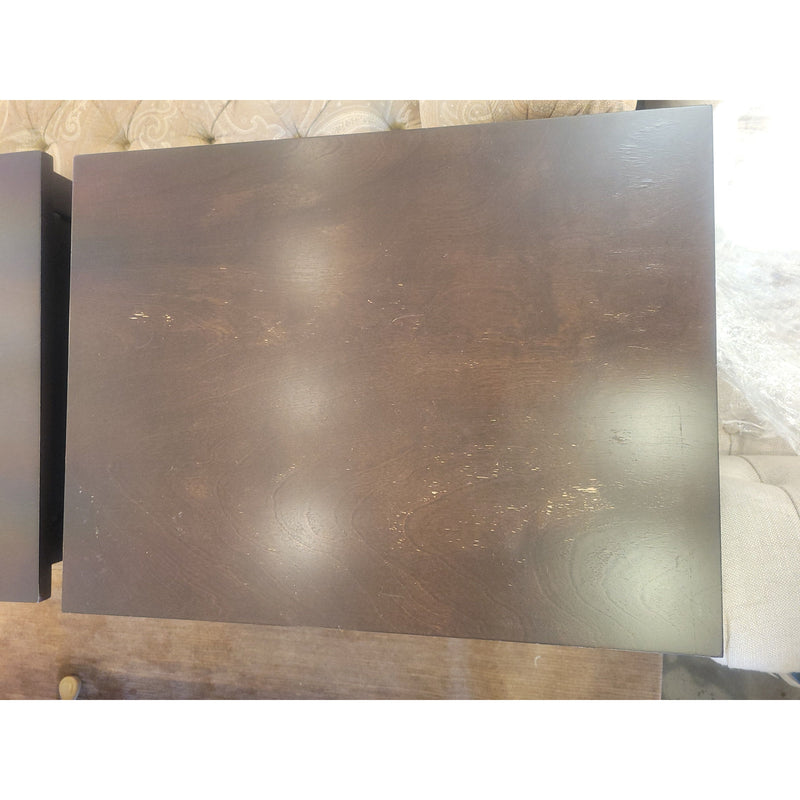 PAIR of Dark Wood 1-Drawer Nightstands - AS IS