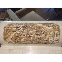 Vintage Chinese 2-Drawer Carved Bone Inlay Alter Table