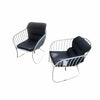 Pair of Royal Botania White "Folia" Low Carver Pebble Chairs