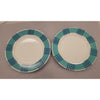 Pair of Teal Edge Ceramic Plates