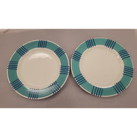 Pair of Teal Edge Ceramic Plates