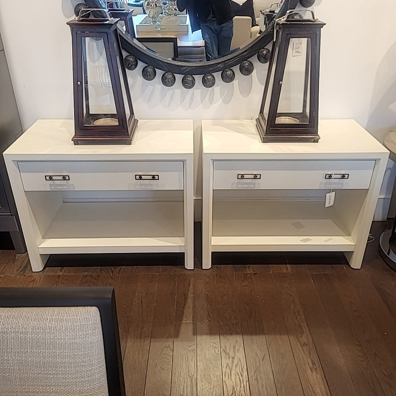 Mitchell Gold + Bob Williams Pair of White Malibu Nightstands - 34"W x 19"D x 27