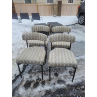 SET of 4 'Remy' Upholstered Dining Chairs on Pewter Legs by MG&BW (AS IS)