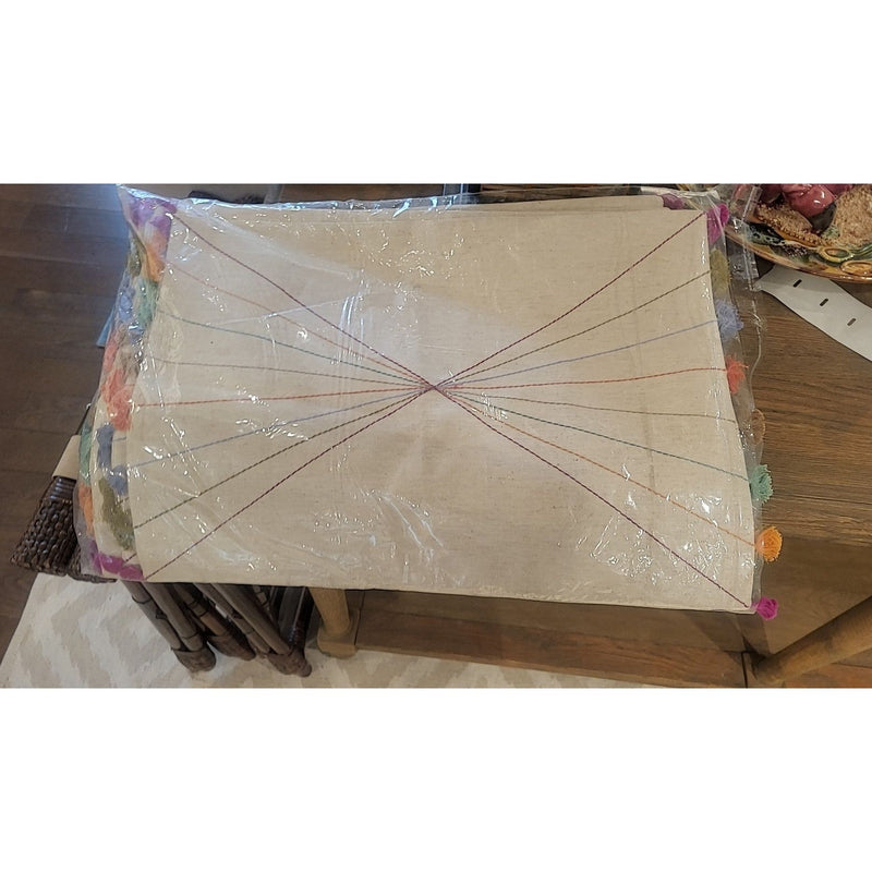 SET of 12 Rainbow Pompom Placemats