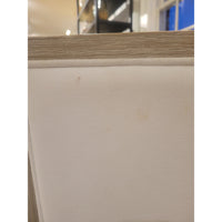 SET of 4 White Upholstered Natural Wood Counter Stools (AS IS)