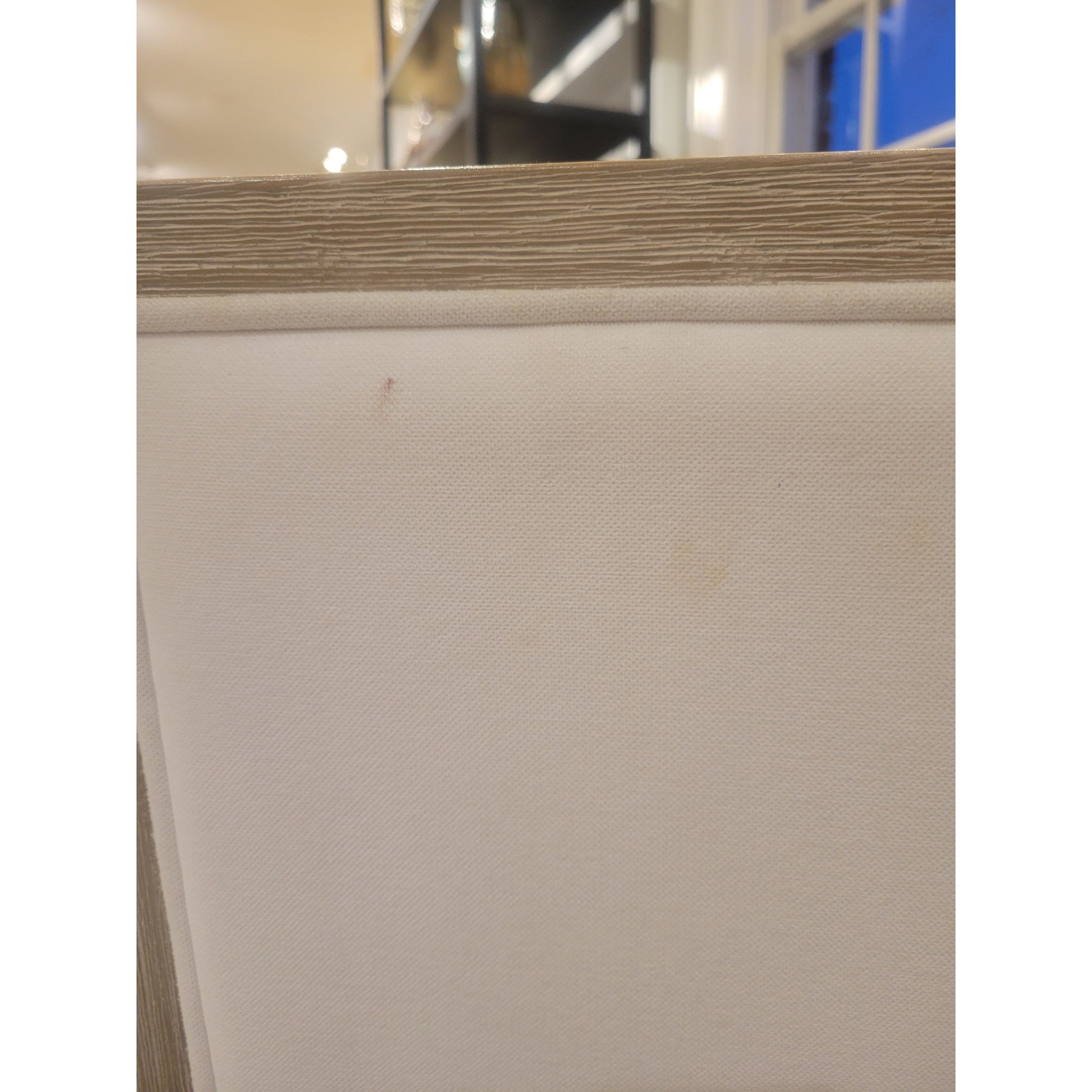 SET of 4 White Upholstered Natural Wood Counter Stools (AS IS)