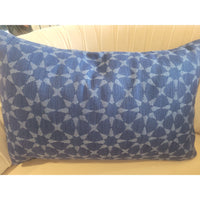 PAIR of Navy Stars Print Lumbar Pillows