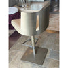 SET of 4 Gray Powder-Coated Steel Swivel Stools w/ Leather Seats - AS IS