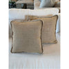 PAIR of Jute Pillows w/ Loop Trim