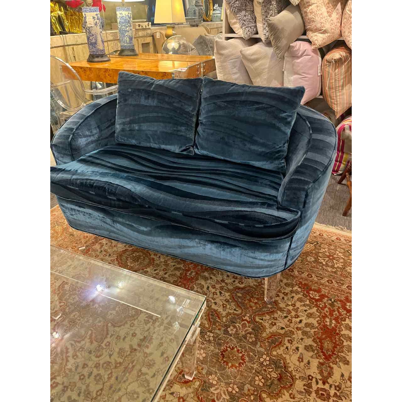 Blue Velvet Custom Loveseats