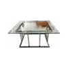 Metal and Glass Square Coffee Table