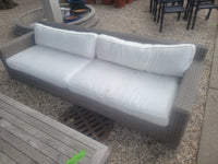 Gray Wicker Sofa w/ Cushions
