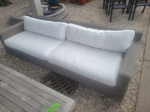 Gray Wicker Sofa w/ Cushions