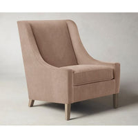 Chrystie Chair and Ottoman in Dusty Rose Performance Velvet