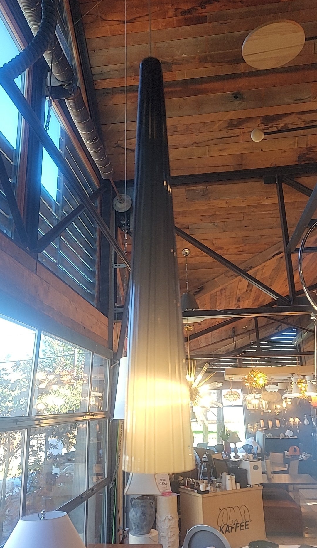 PAIR of Gray Glass Pendant Lights