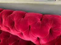 Red Velvet Chesterfield Sofa