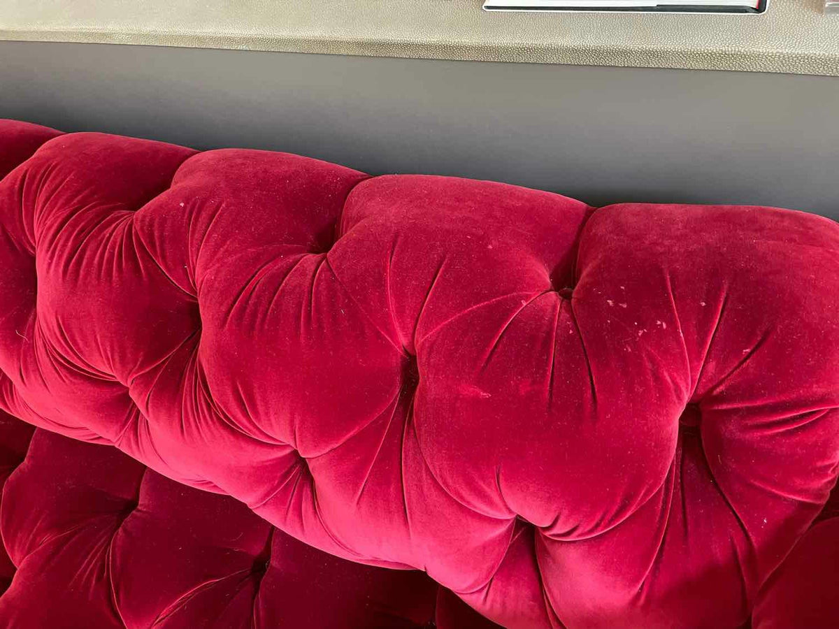 Red Velvet Chesterfield Sofa