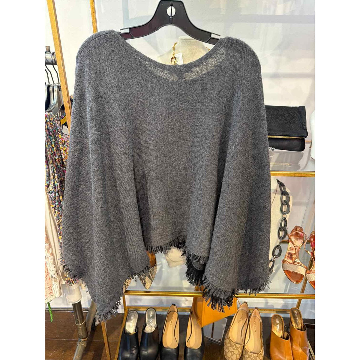 White + Warren Black Cardigan