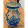 Vintage Murano Art Glass Vase w/ Fish Signed, 9"Hx6"D