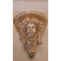 PAIR of Ornate Wood Cherub Wall Shelves