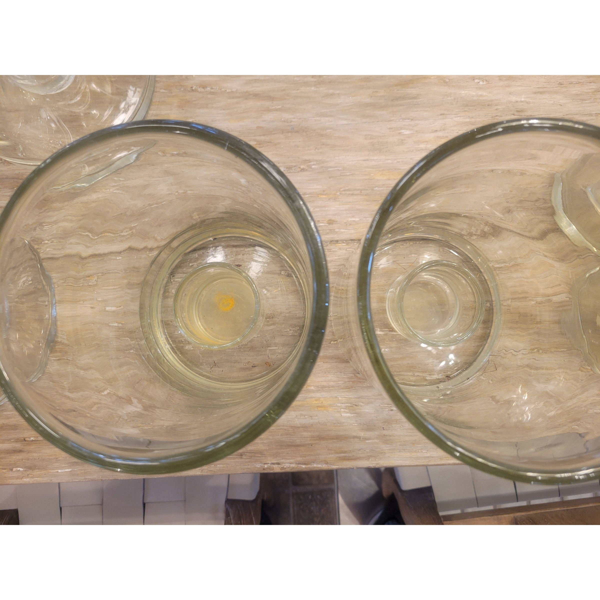 PAIR of Md Glass Candle Holders