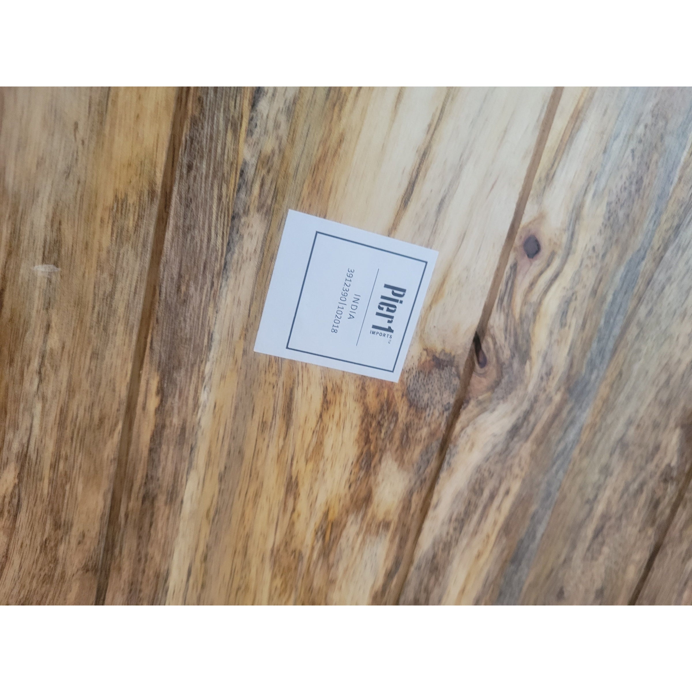 Wood Top Side Table on Brushed Metal Base