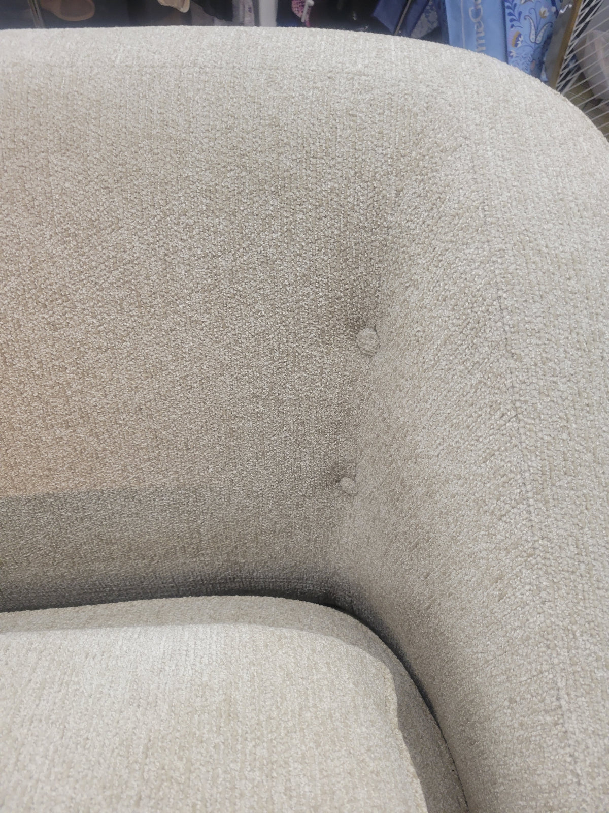 Neue Buttoned Loveseat w/ Carnegie Fabric by Baker