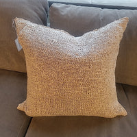 Beige Woven Square Pillow by Donna Karan w/ Down Insert - AS IS